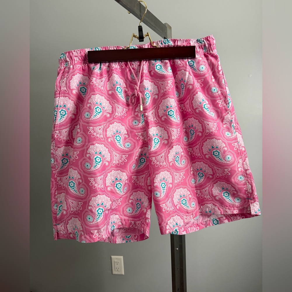 Pink Paisley Patterned Shorts